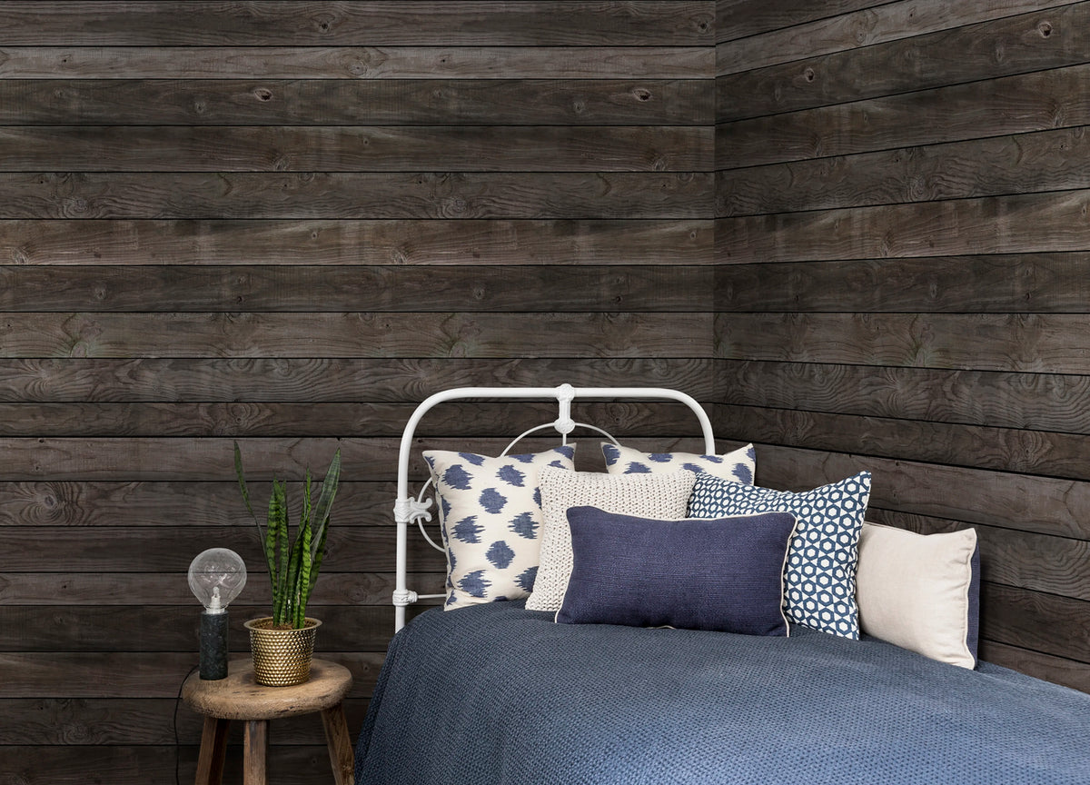 Stacked Suitcases, Boards Mural Wallpaper - room preview 02