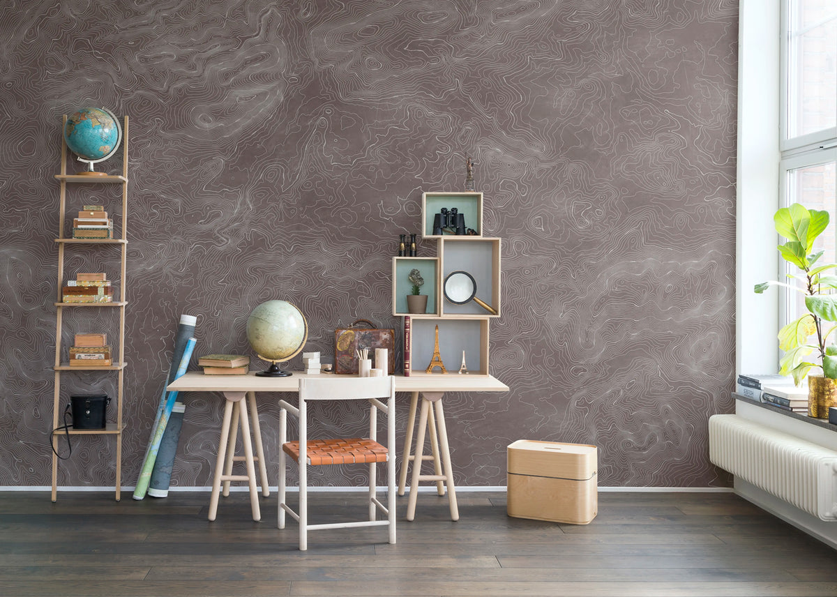 Elevation Lines Mural Wallpaper - room preview 02