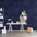 Pulse of Passion, Blue Mural Wallpaper - room preview 02