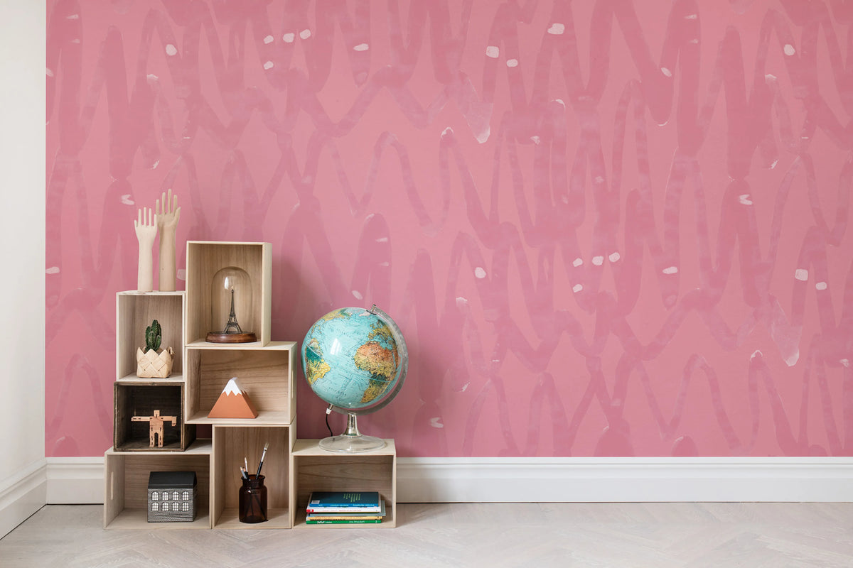 Pulse Of Passion, Pink Mural Wallpaper - room preview 02