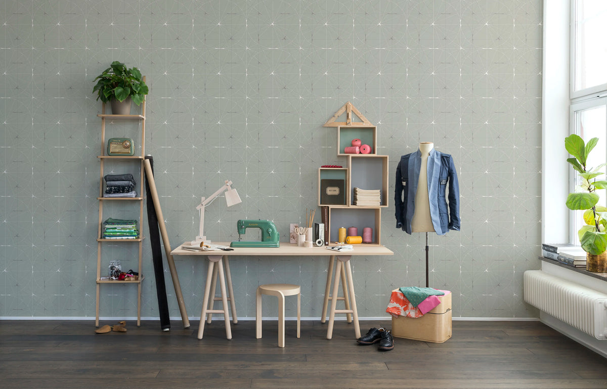 Perfect Fit, Mint Green Mural Wallpaper - room preview 02