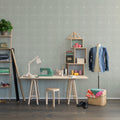 Perfect Fit, Mint Green Mural Wallpaper - room preview 02