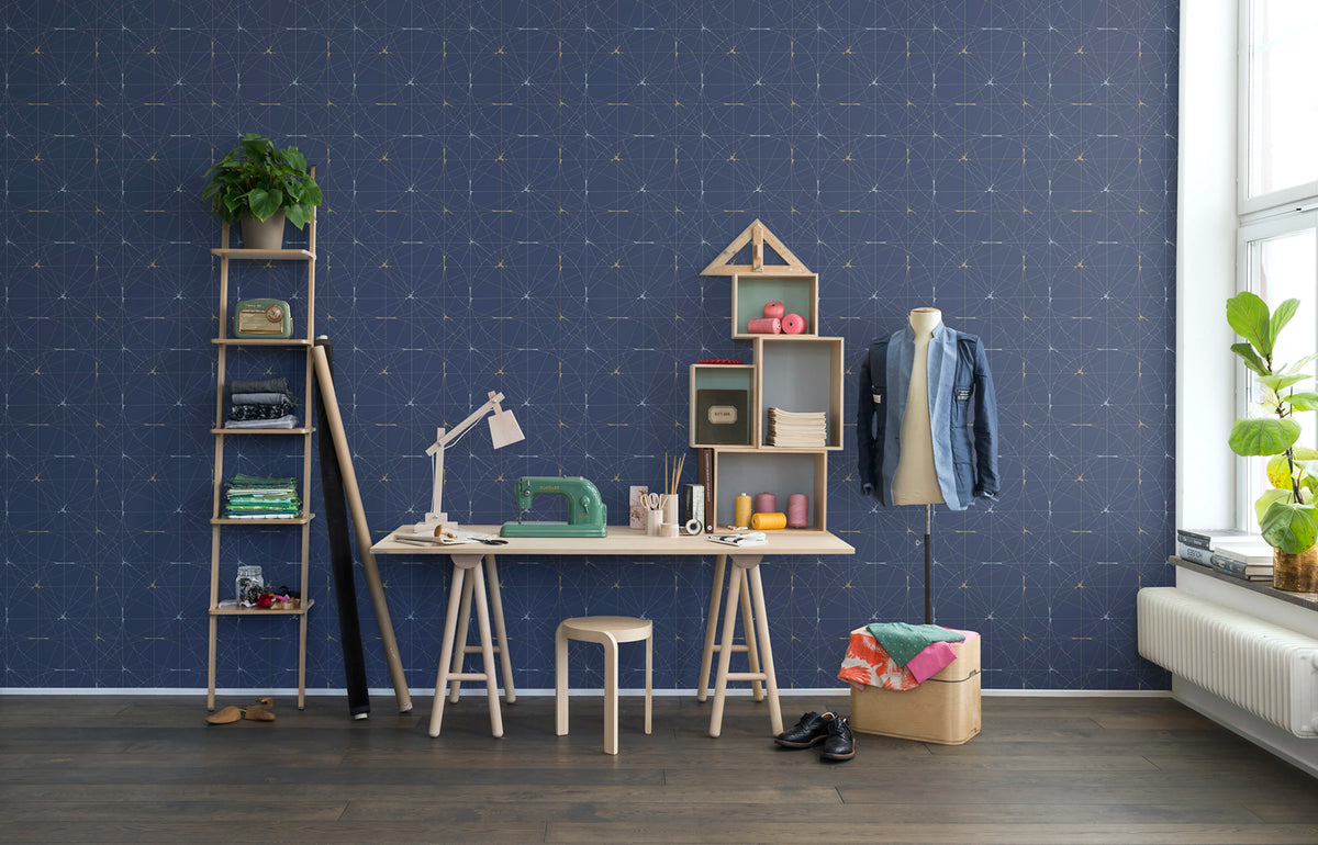 Perfect Fit, Royal Blue Mural Wallpaper - room preview 02