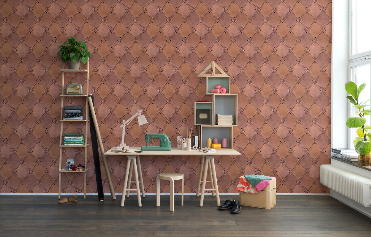 Leather Rhombs Mural Wallpaper - room preview 02