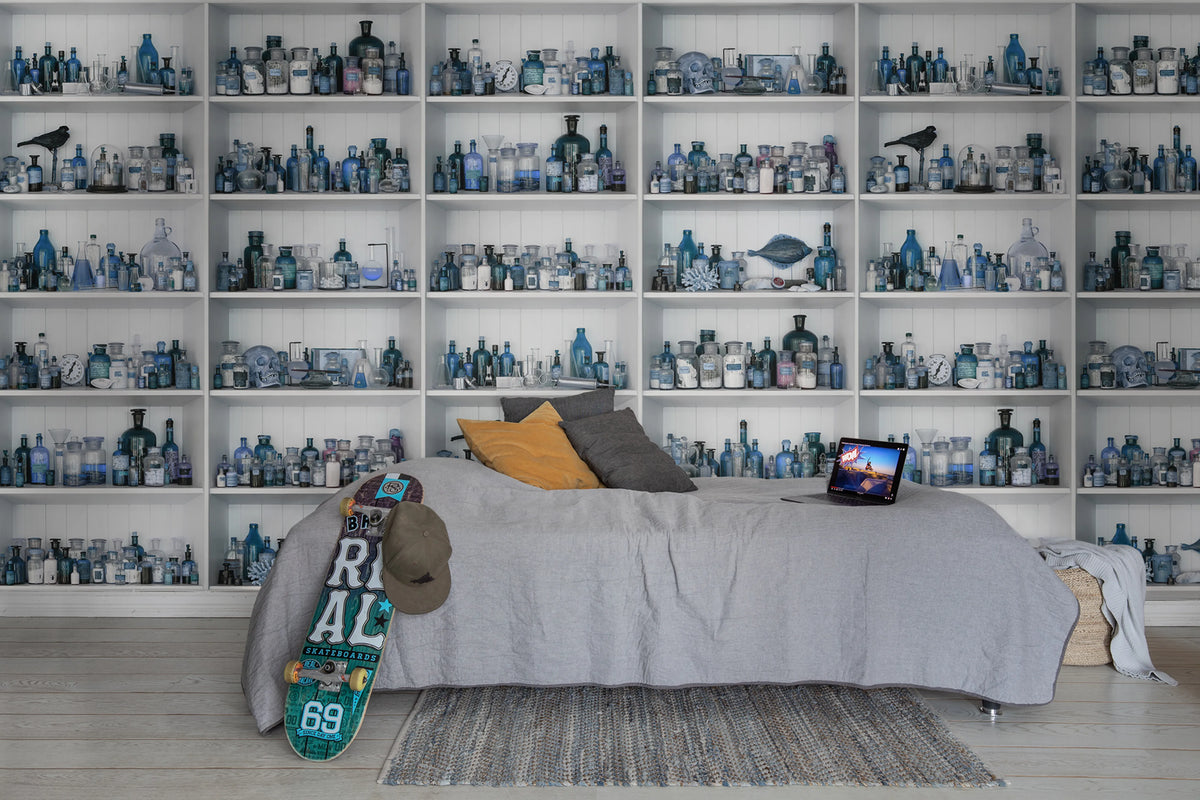 Cabinet of Curios, Sapphire Mural Wallpaper - room preview 02