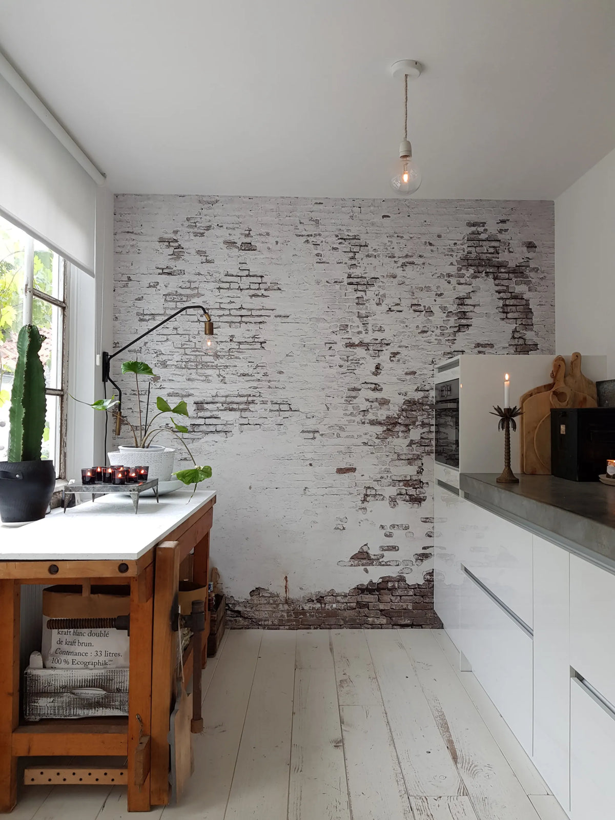 Industrial Ivory Mural Wallpaper - room preview 02