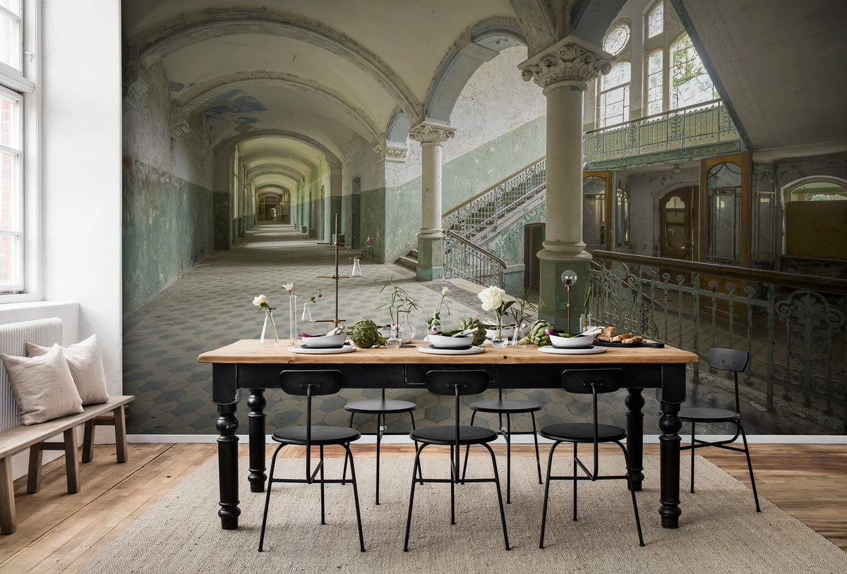 Bleached Baroque Mural Wallpaper - room preview 02