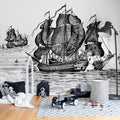 High Seas, Black Mural Wallpaper - room preview 02