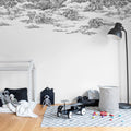 Cotton Skies, Black Mural Wallpaper - room preview 02