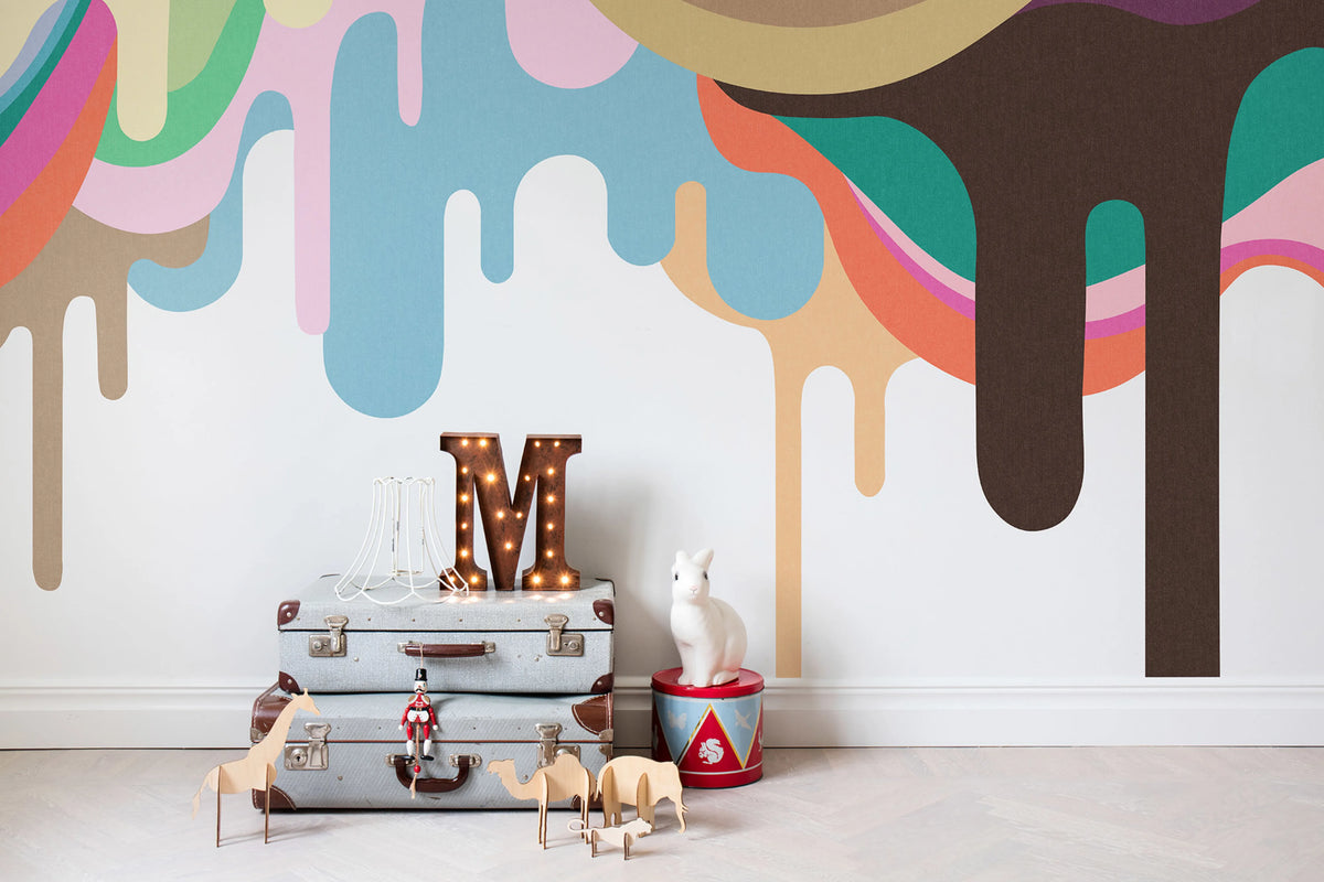 Dripping Ice Cream Mural Wallpaper - room preview 02