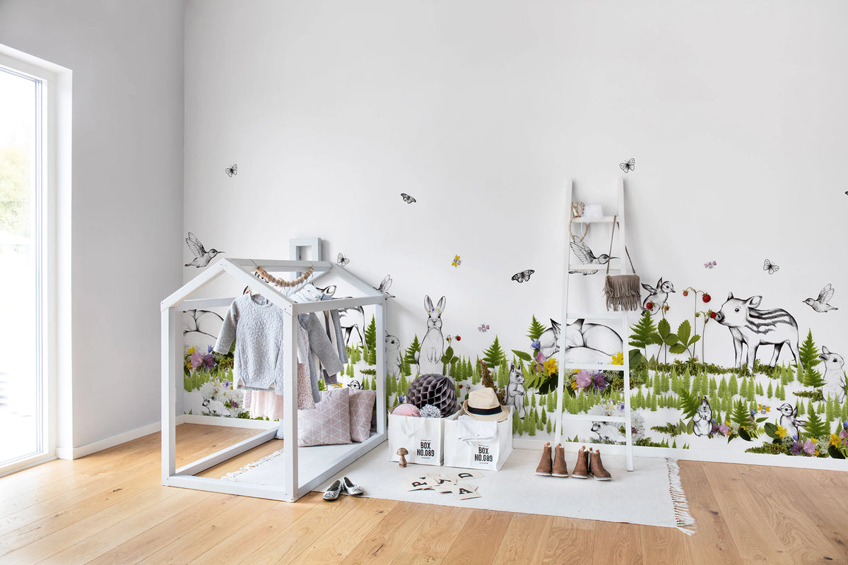 The Rabbits Playground Mural Wallpaper - room preview 02