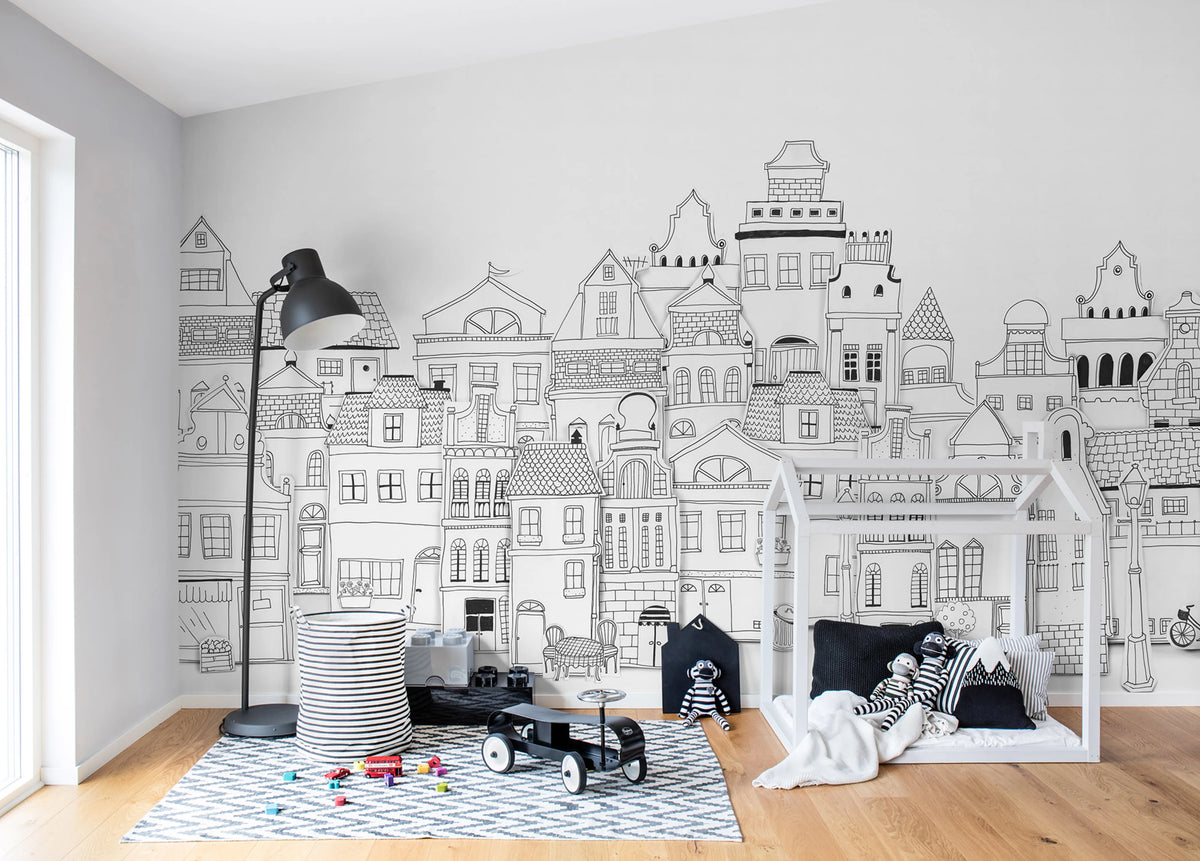 London Houses Mural Wallpaper - room preview 02