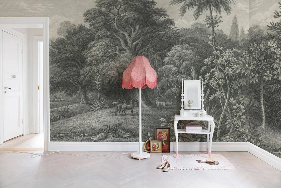 Jungle Land, Vintage Mural Wallpaper