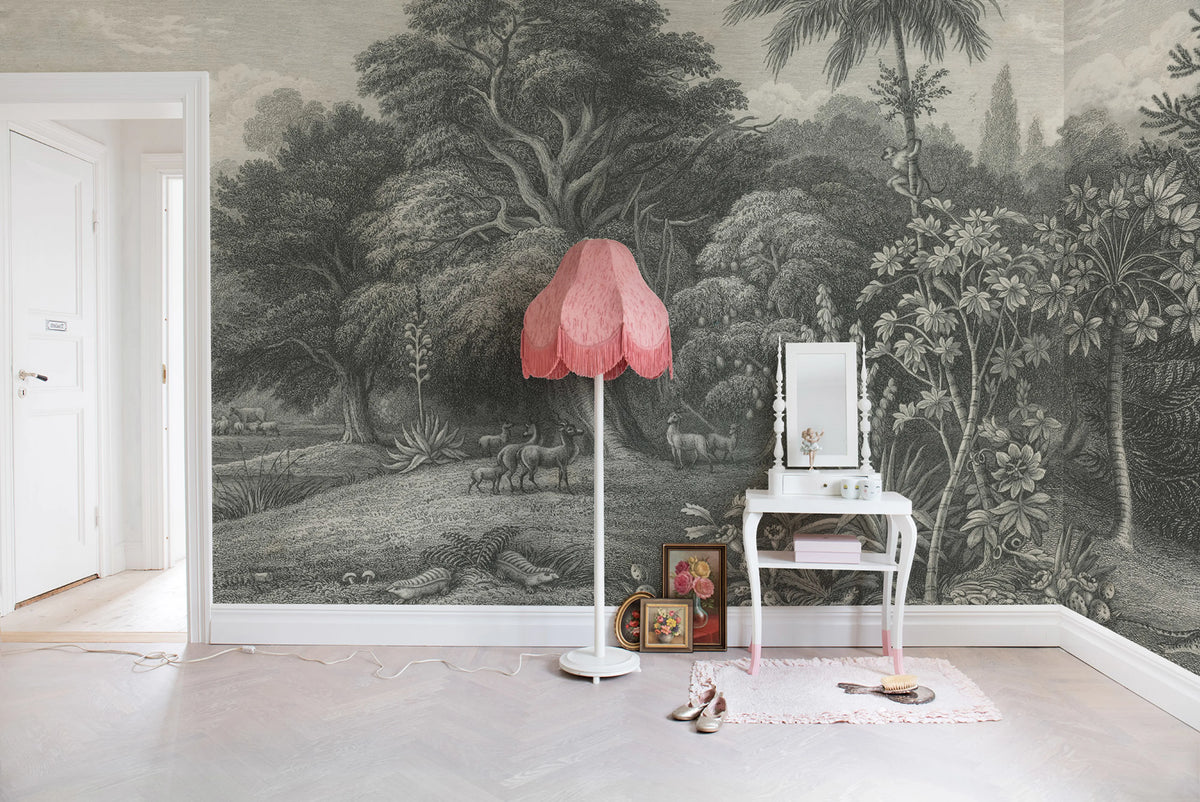 Jungle Land, Vintage Mural Wallpaper - room preview 02