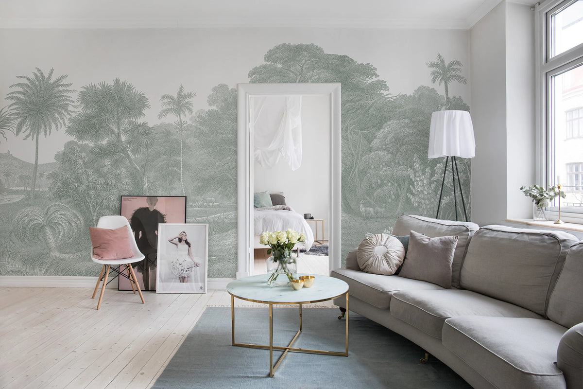Jungle Land, Verdant Mural Wallpaper - room preview 02