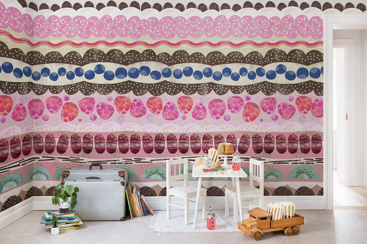 Sugar Stripes Mural Wallpaper - room preview 02