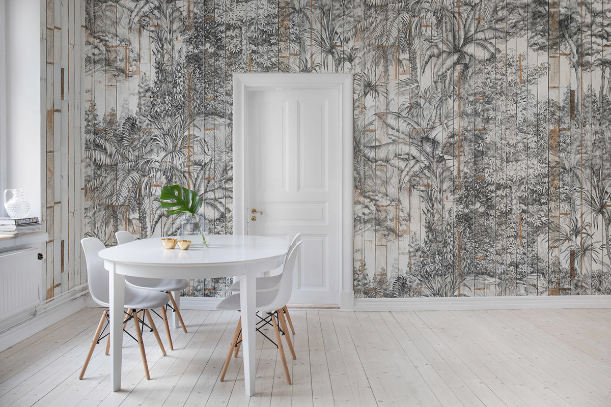 Secret Garden, Bali Boards Mural Wallpaper - room preview 02
