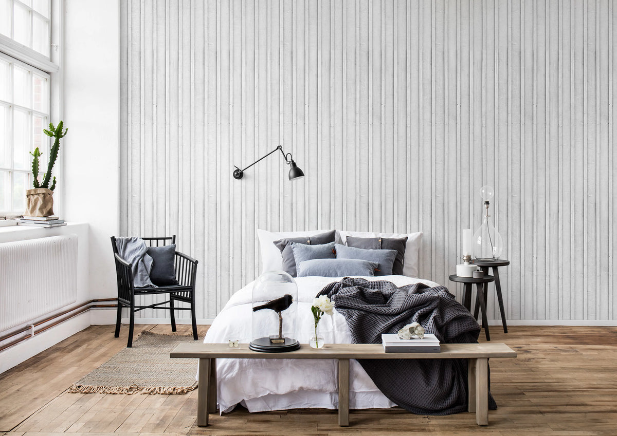 Swedish Cottage, White Mural Wallpaper - room preview 02