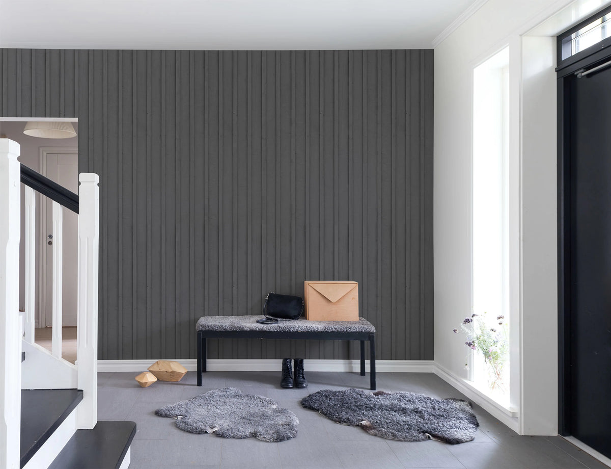 Swedish Cottage, Gray Mural Wallpaper - room preview 02