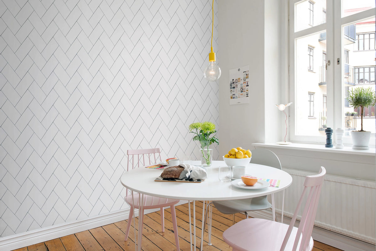 Fishbone Tiles Mural Wallpaper - room preview 02