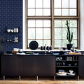 Bistro Tiles, Royal Blue Mural Wallpaper - room preview 02