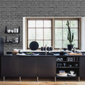 Soft Bricks, Gray Mural Wallpaper - room preview 02