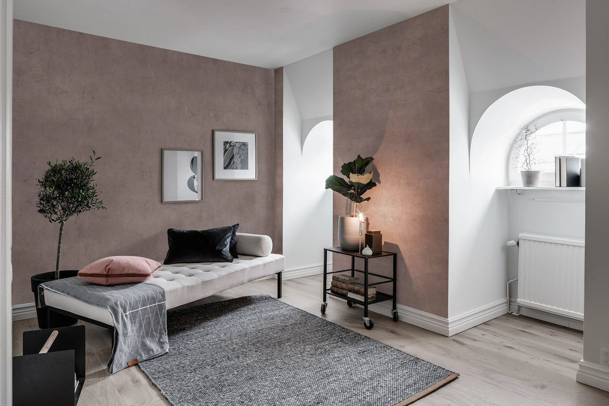 Solid, Blush Mural Wallpaper - room preview 02