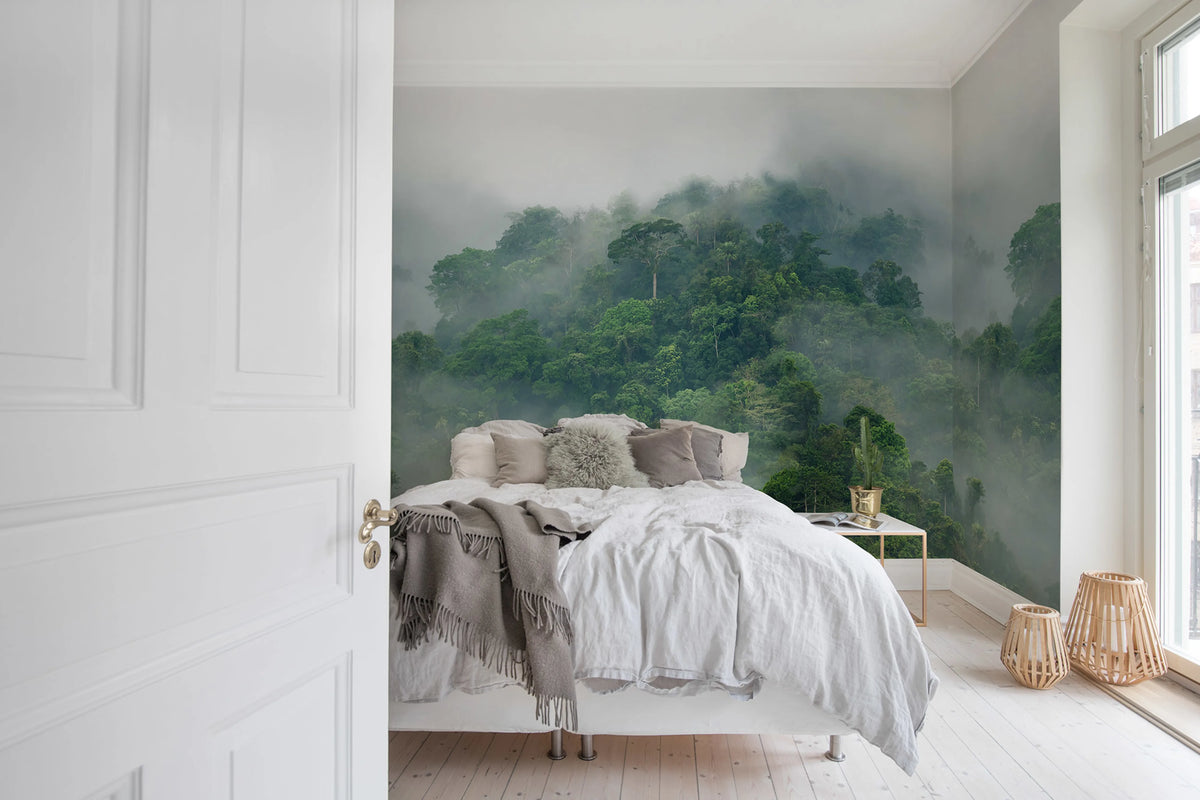 Misty Forest Mural Wallpaper - room preview 02