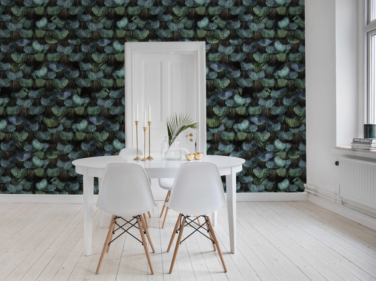 Peacock Plumage Mural Wallpaper - room preview 02