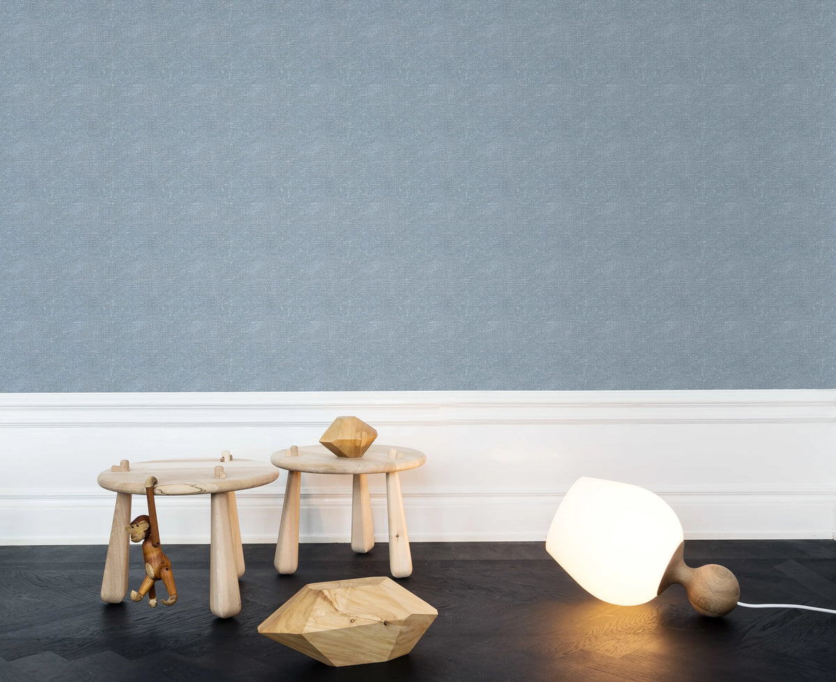 Linen, Blue Mural Wallpaper - room preview 02