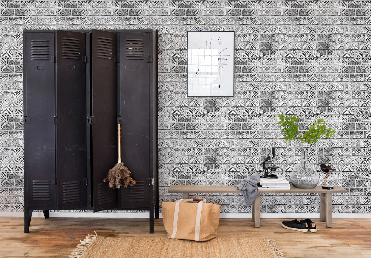 Decorated Bricks Mural Wallpaper - room preview 02