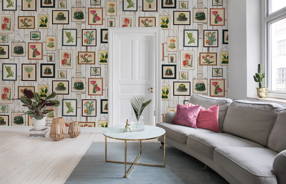 Cactus Wall Art Mural Wallpaper - room preview 02