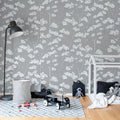 Animal Tree, Gray Mural Wallpaper - room preview 02