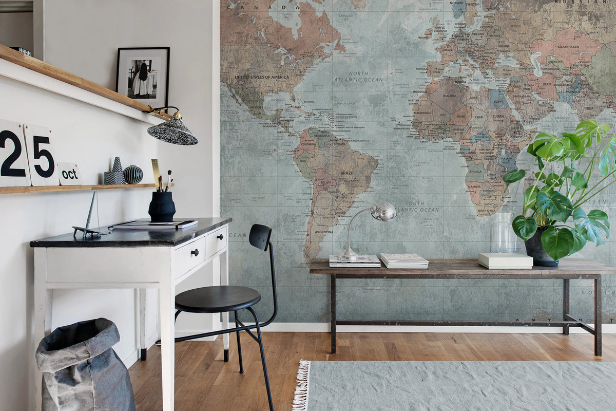 Around The World Mural Wallpaper - room preview 02