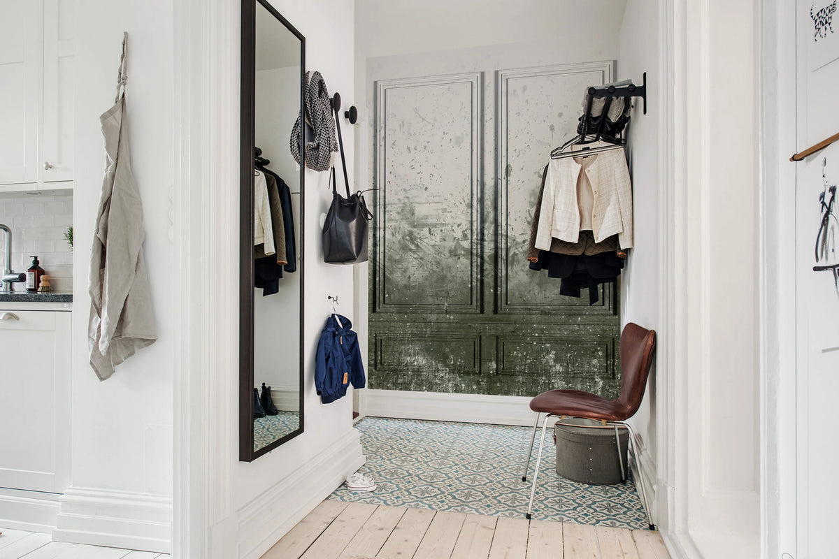 Patinated Panels, Moss Mural Wallpaper - room preview 02