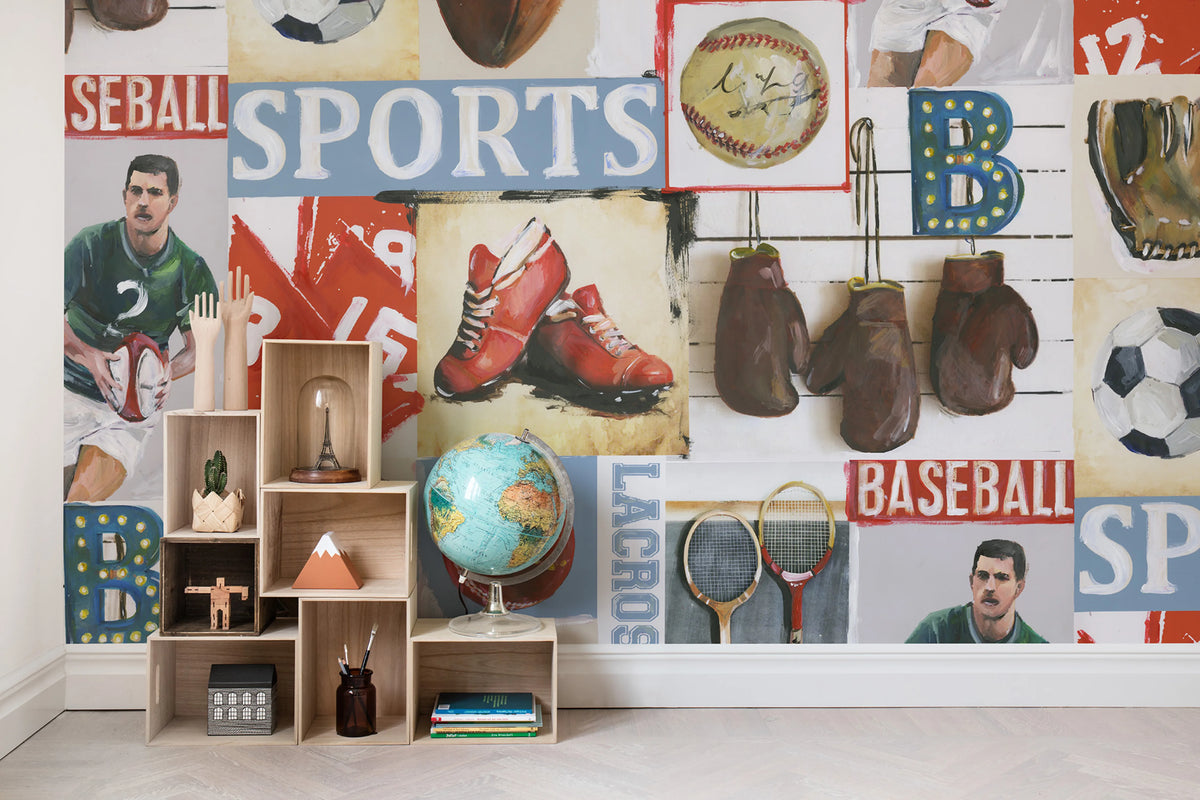Sports Junkie Mural Wallpaper - room preview 02