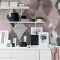 Big Harlequin, Plum Mural Wallpaper - room preview 02
