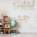 Horse Herd, Gold Mural Wallpaper - room preview 02