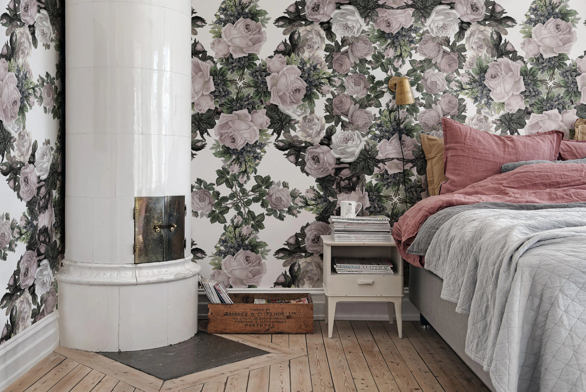 Floral Frida, Vintage Mural Wallpaper - room preview 02