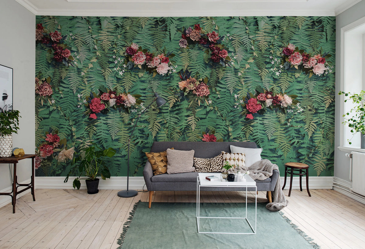Unfading Flowers Mural Wallpaper - room preview 02