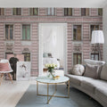 Pink Facade Mural Wallpaper - room preview 02
