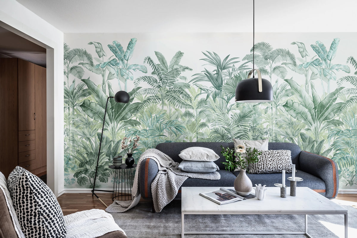 Pride Palms, Emerald Mural Wallpaper - room preview 02