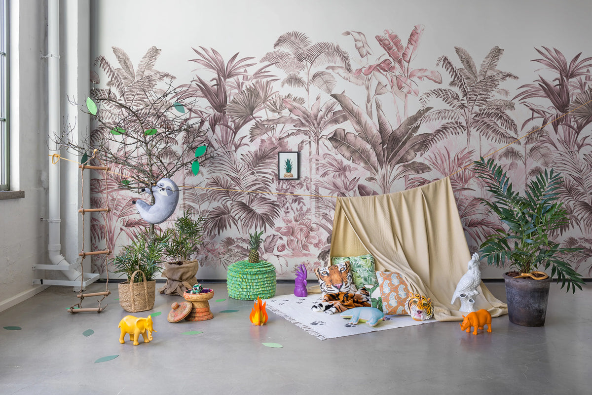 Pride Palms, Plum Mural Wallpaper - room preview 02