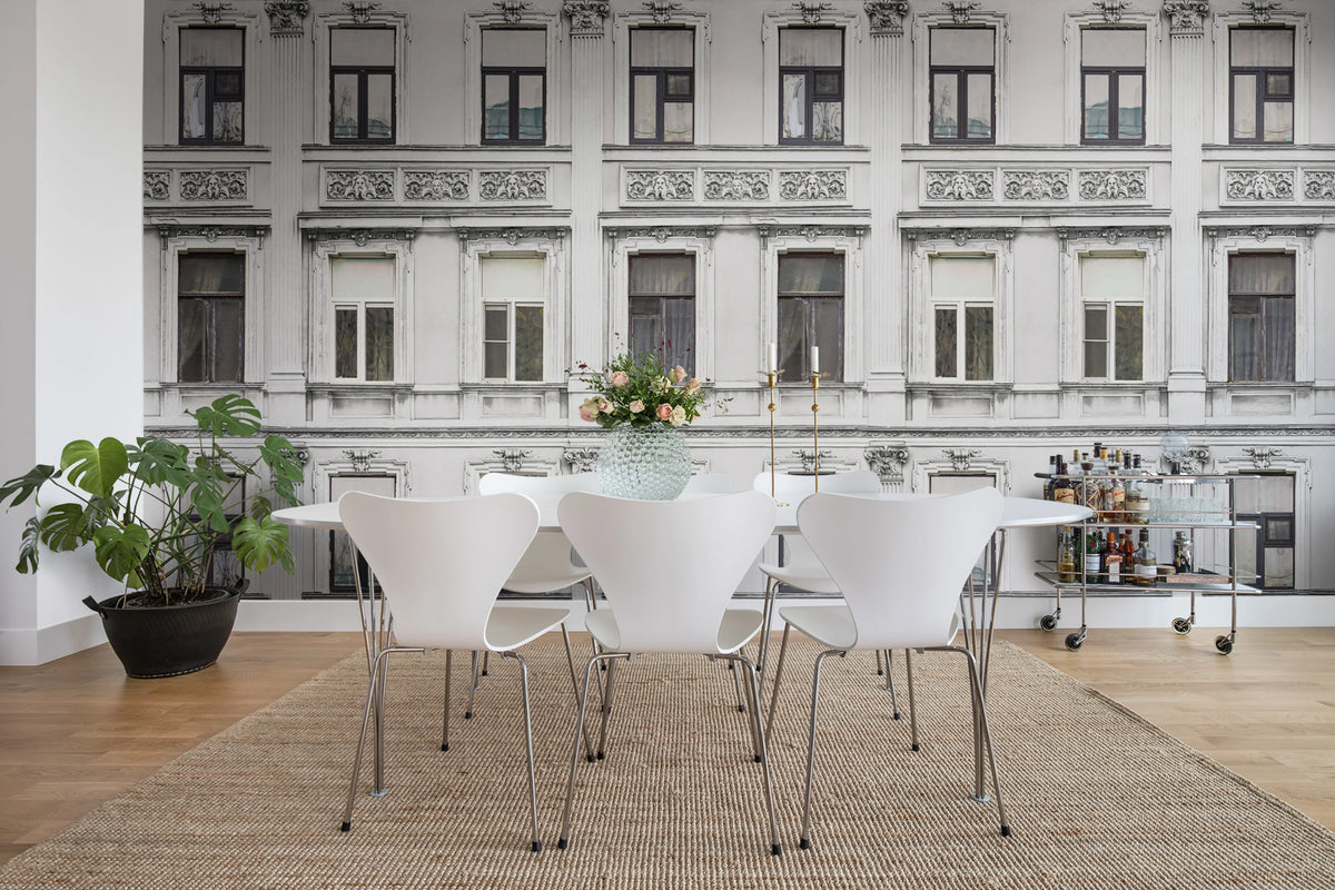 Rue Relief, White Mural Wallpaper - room preview 02