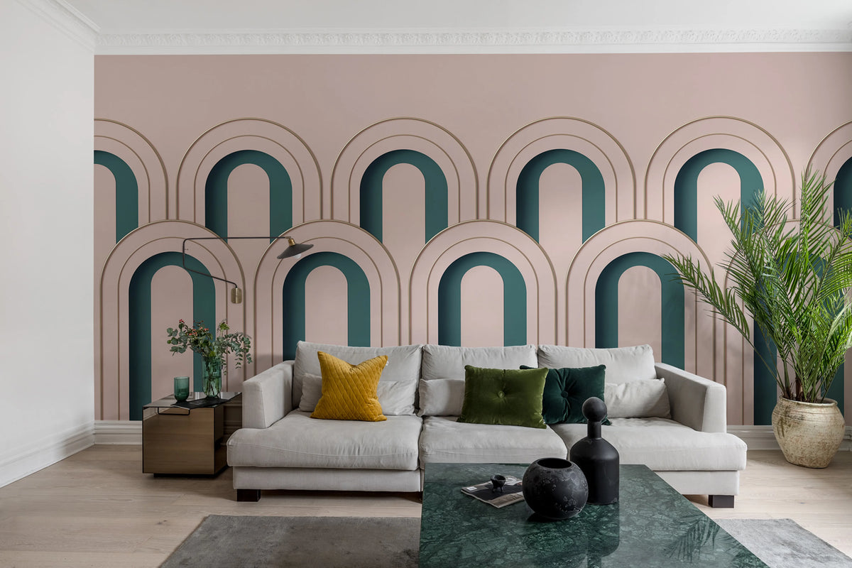 Arch Deco Mural Wallpaper - room preview 02