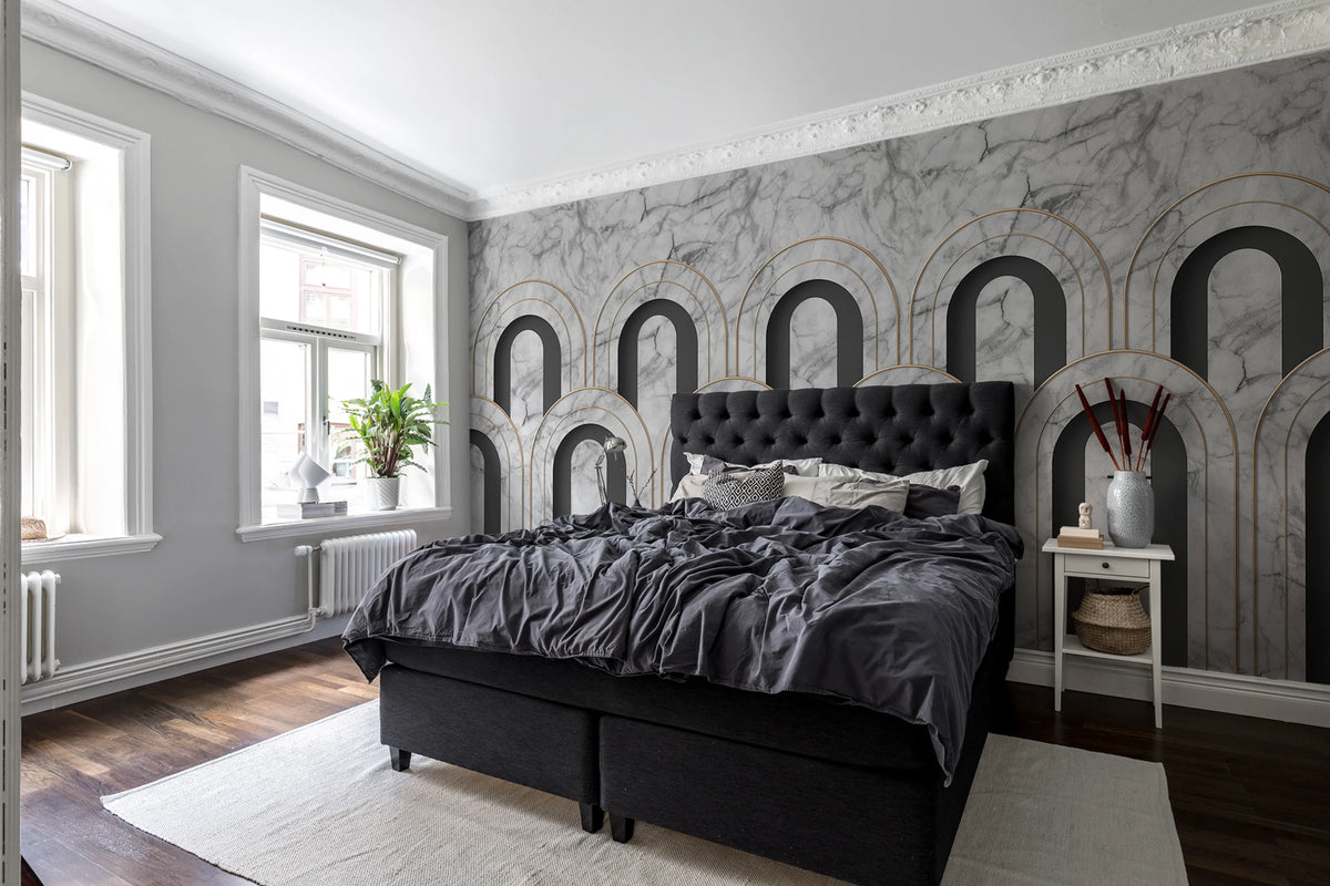 Arch Deco, Marble Mural Wallpaper - room preview 02