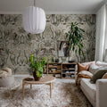 The Swedish Forest, White Mural Wallpaper - room preview 02