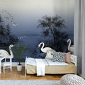 Swan Lake, Nightfall Mural Wallpaper - room preview 02