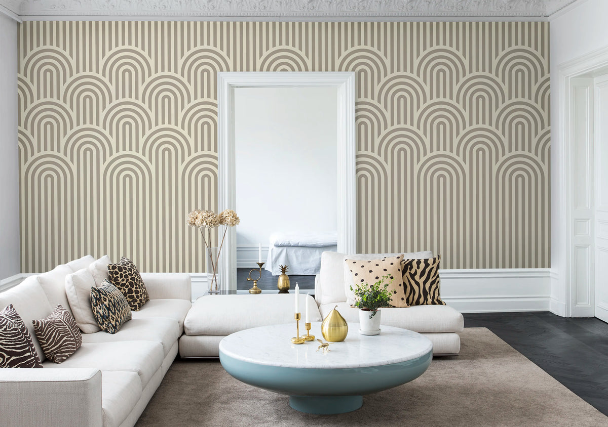Happy Hills, Vanilla Mural Wallpaper - room preview 02
