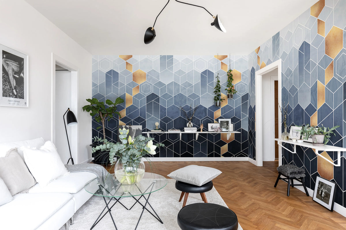 Gradient Geometry Mural Wallpaper - room preview 02